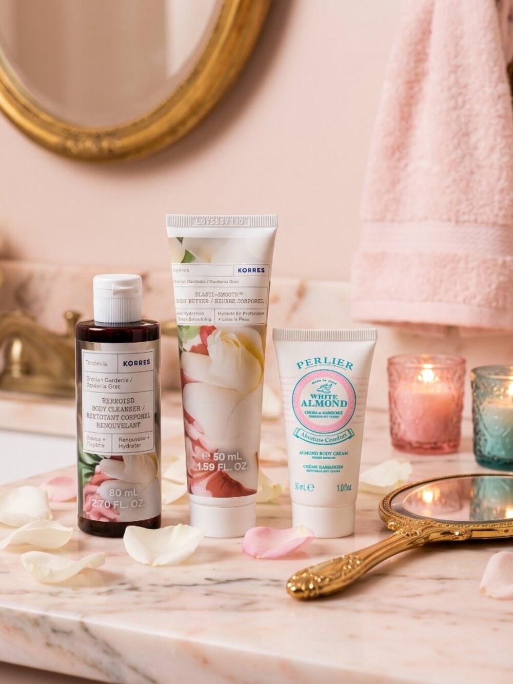 Korres Gardenia Body Cleanser & Body Butter/Perlier White Almond Cream